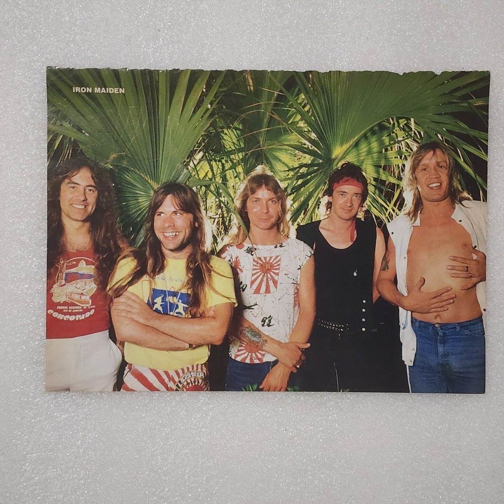 Iron Maiden & Stryper vintage double-sided poster clipping 8x10 1980s